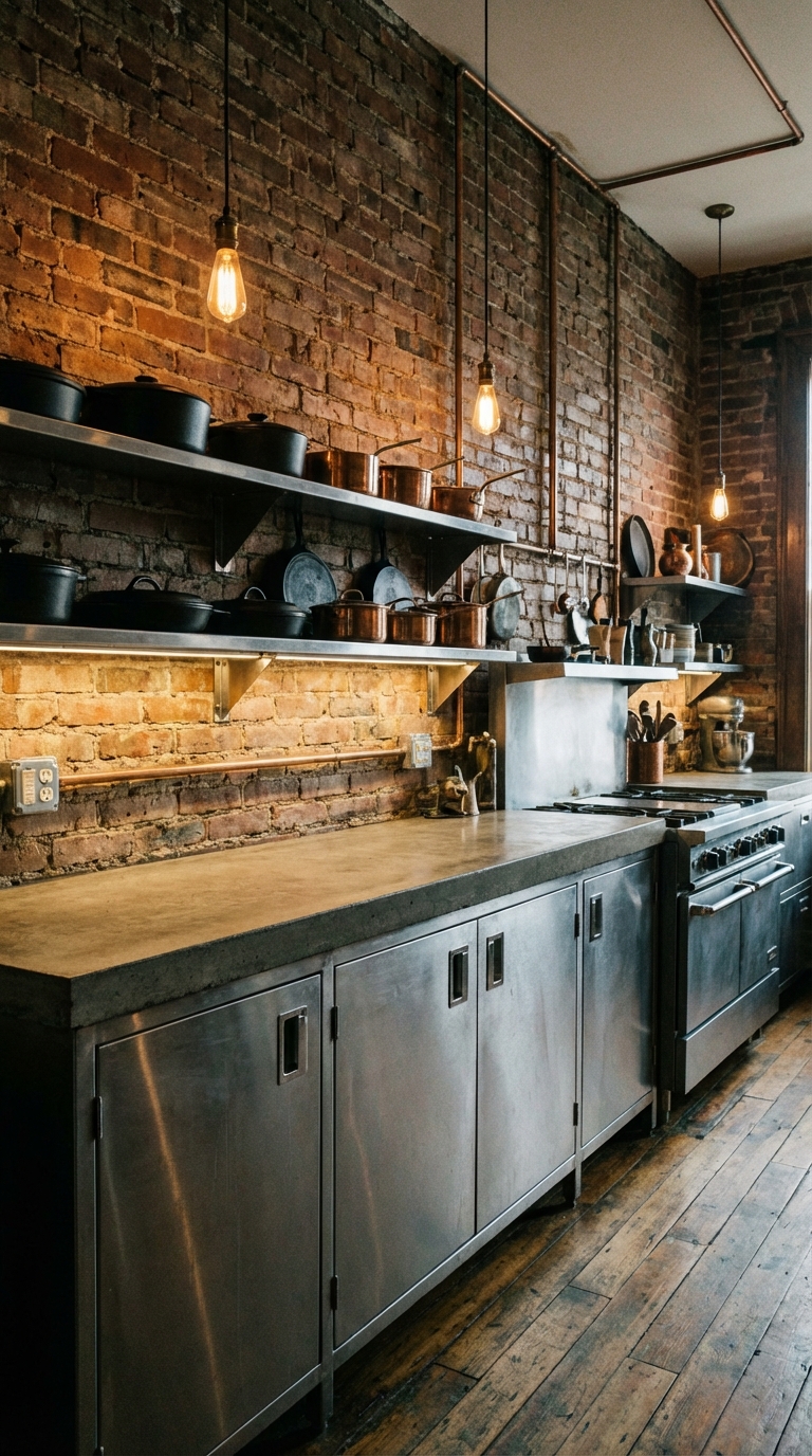 Warm Brick Wall Industrial Charm