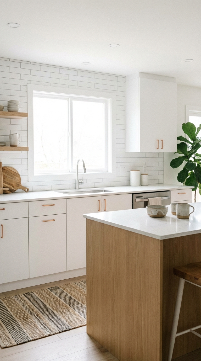 Clean White Minimalist Backsplash For Bright Spaces