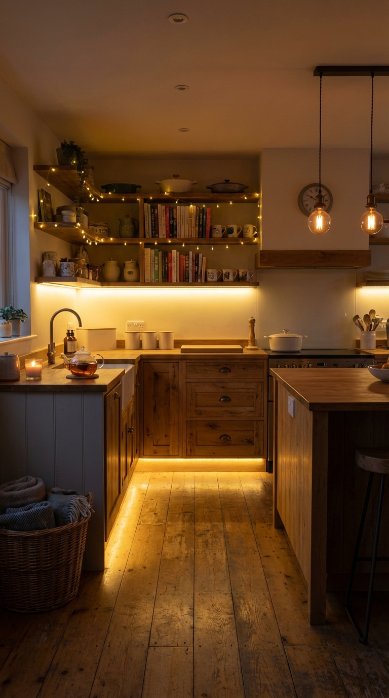 Soft LED Accent Lighting Under Cabinets