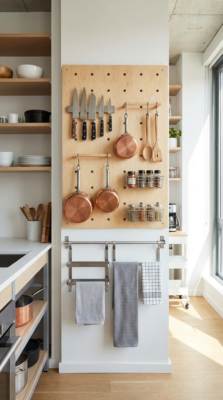Utilize Pegboards for Professional Pan Displays
