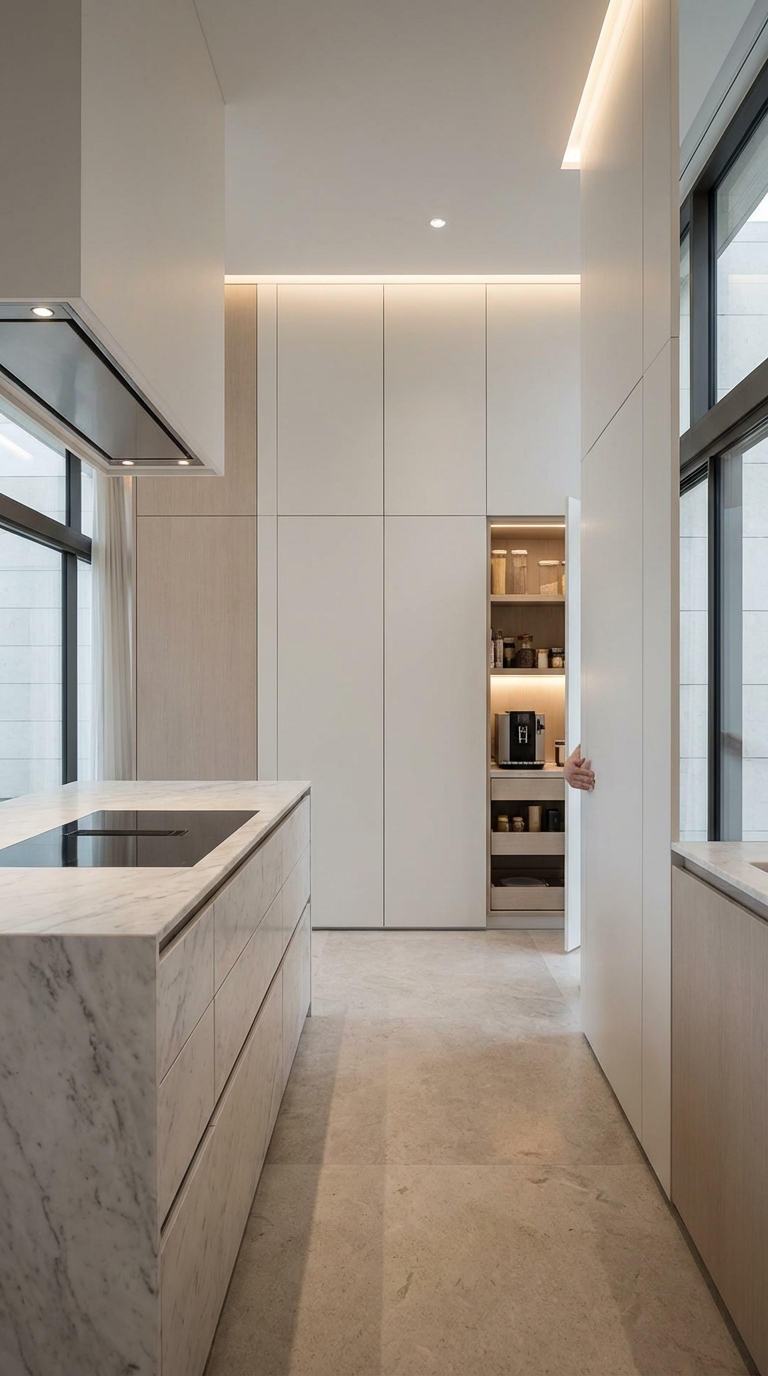 Hidden Storage With Clean Minimalist Lines
