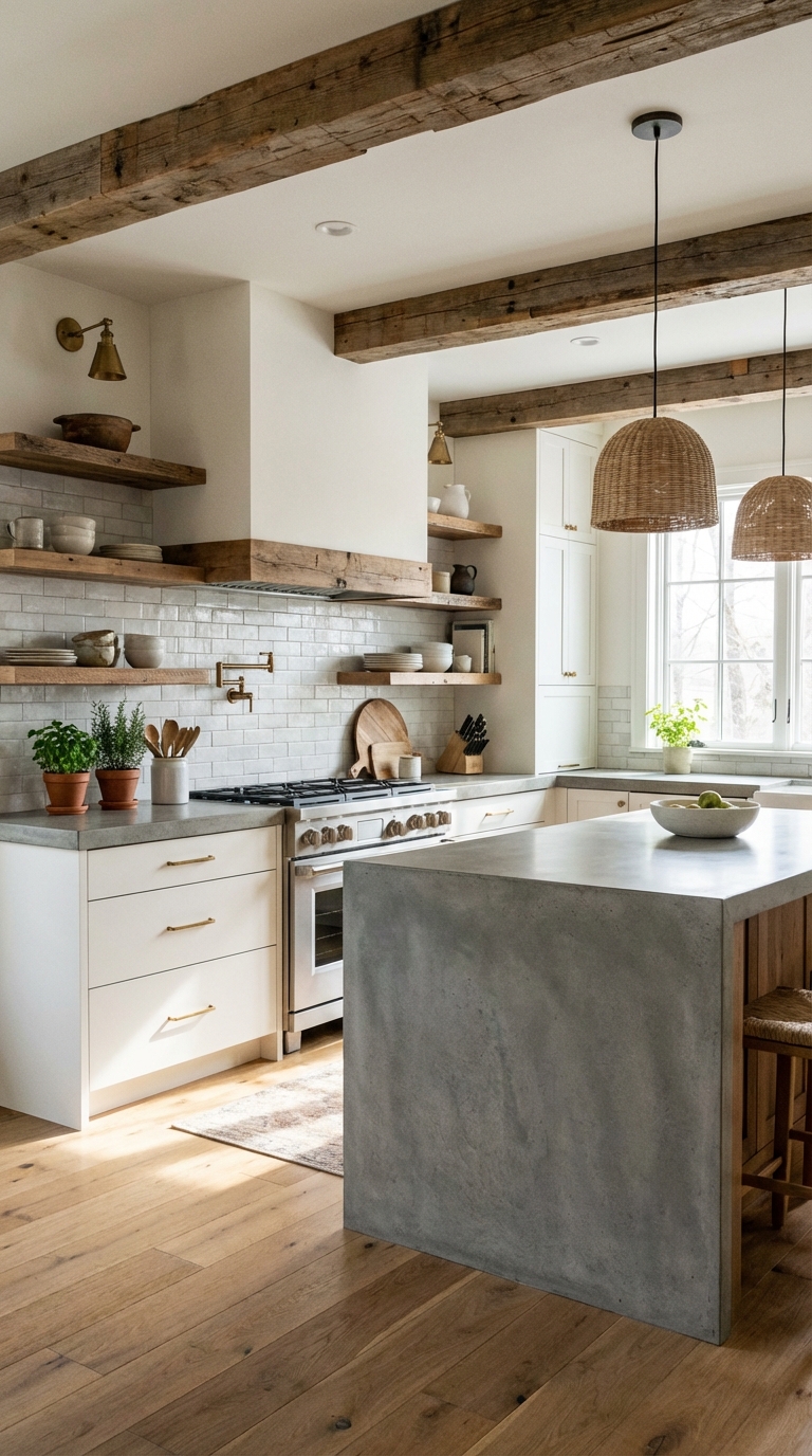 Minimalist Farmhouse Kitchen With Soft Textures
