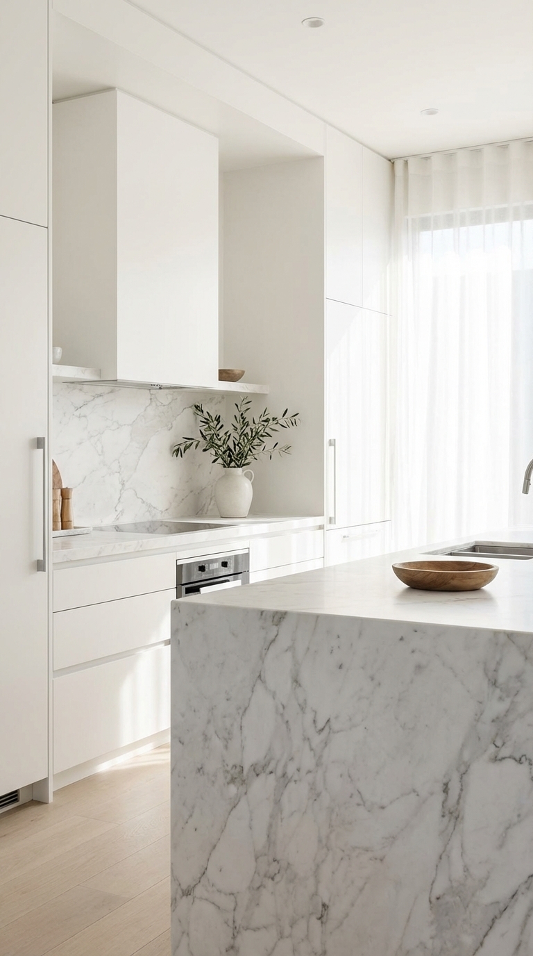 Bright Minimalist Kitchen With Seamless Storage