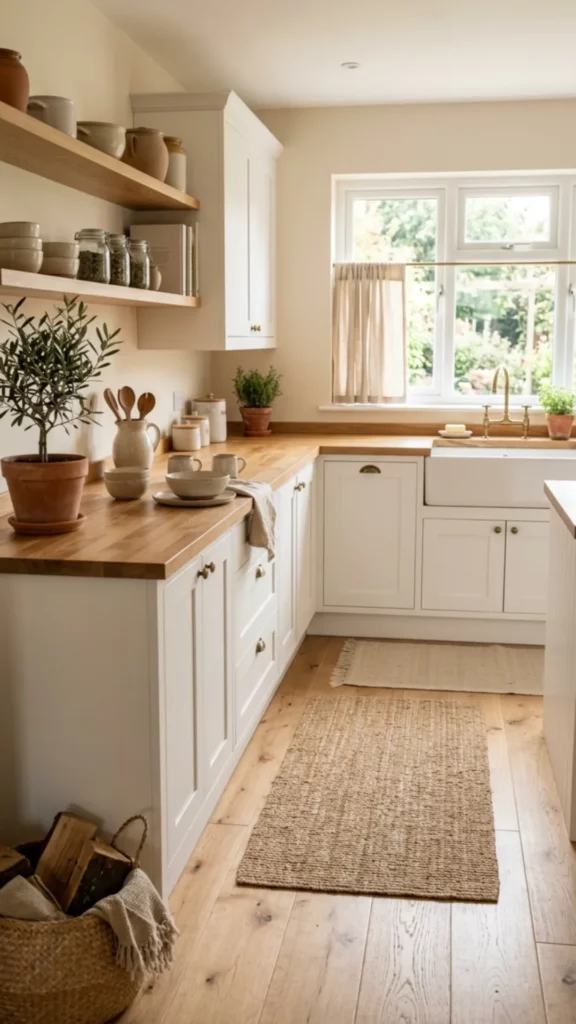 Cozy Cottage Kitchen With Wooden Countertops