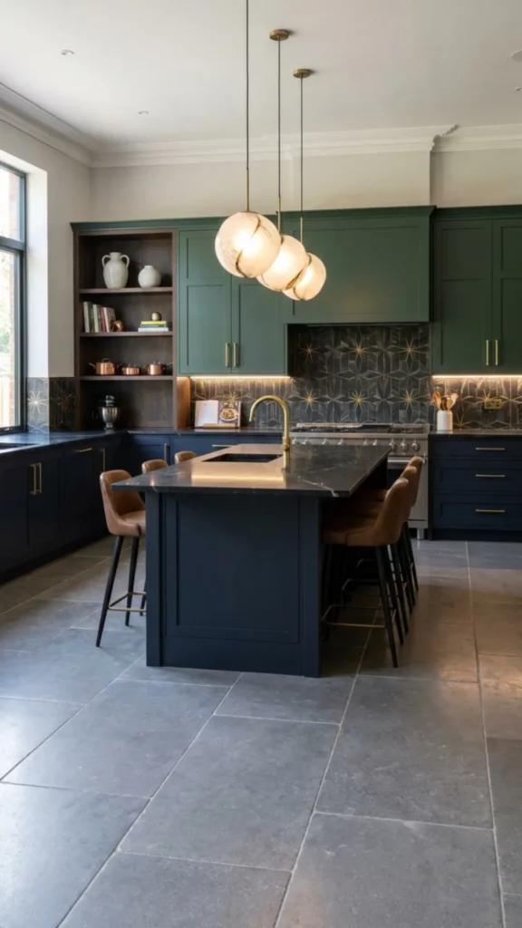 Flooring with Gray Cabinets in a Soft Monochrome Palette
