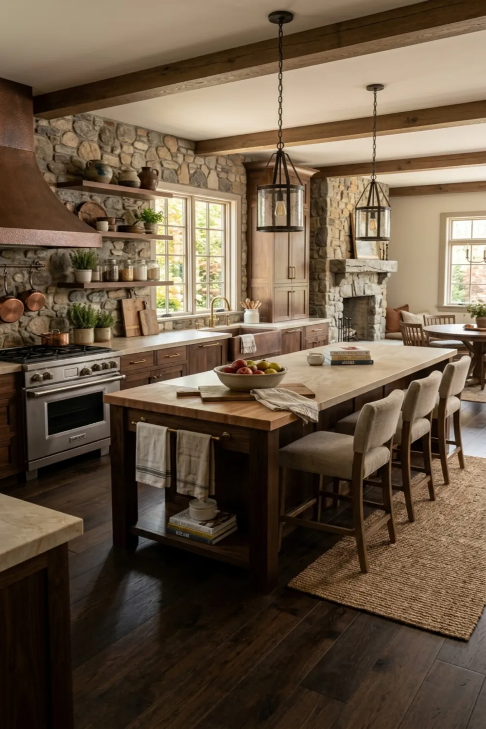 Dark Floors with Mixed Textures and Layered Materials