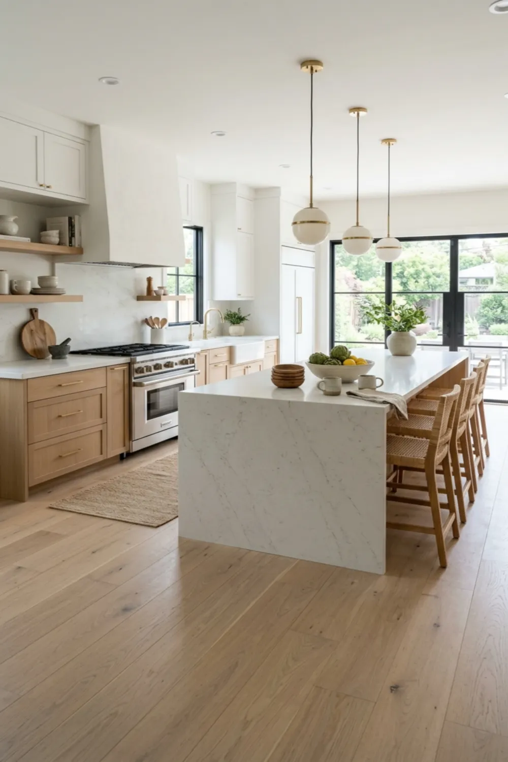 White Oak Kitchen Floors with Soft Modern Styling